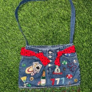 Handmade Lucky Jean Denim Crossbody Bag